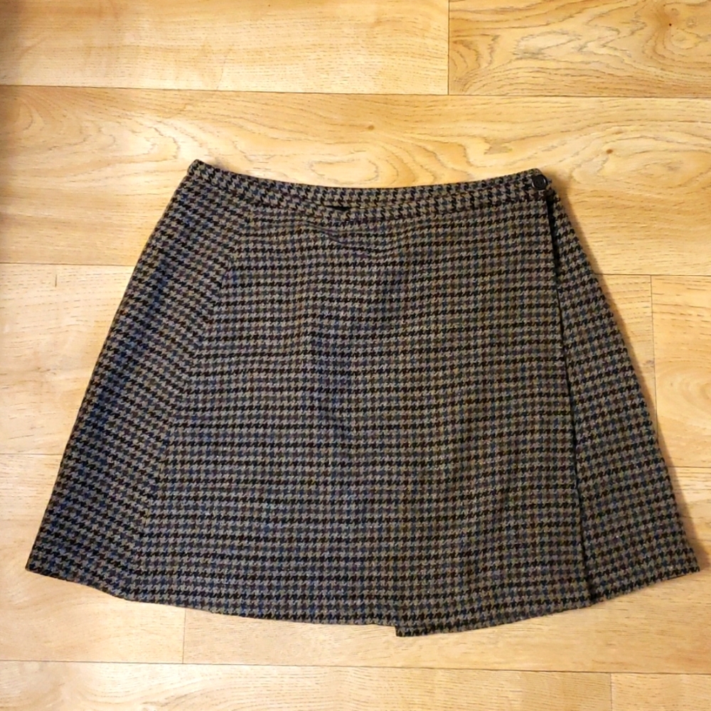 Vintage J Crew houndstooth wool skirt
